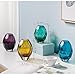 CASAMOTION Home Decor Accent Vase Diamond Shape Solid Color Hand Blown Art...
