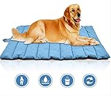 Tamaño: 110 * 68cm SMACO Alfombra Impermeable para Mascotas Alfombra Impermeable para Perros Resistente A Los Mordiscos Exterior Fácil De Limpiar Y No Pegajosa (Azul)