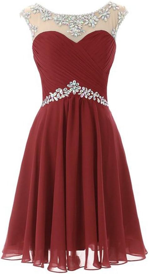 Women's Short Prom Dresses Homecoming Dress Juniors Graduation Dress Burgundy US8