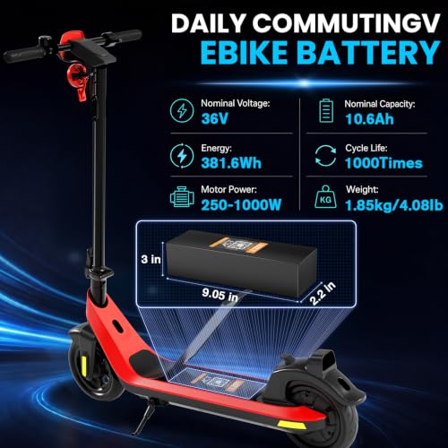 36V 10.6Ah Samsungcell Lithium Battery Pack with 30A Smart BMS, 2A Charger, and XT60 Connector, Rechargeable Power Battery for 250W-1000W Ebike, Scooter, Tricycle, and Daily Commuting - Image 3