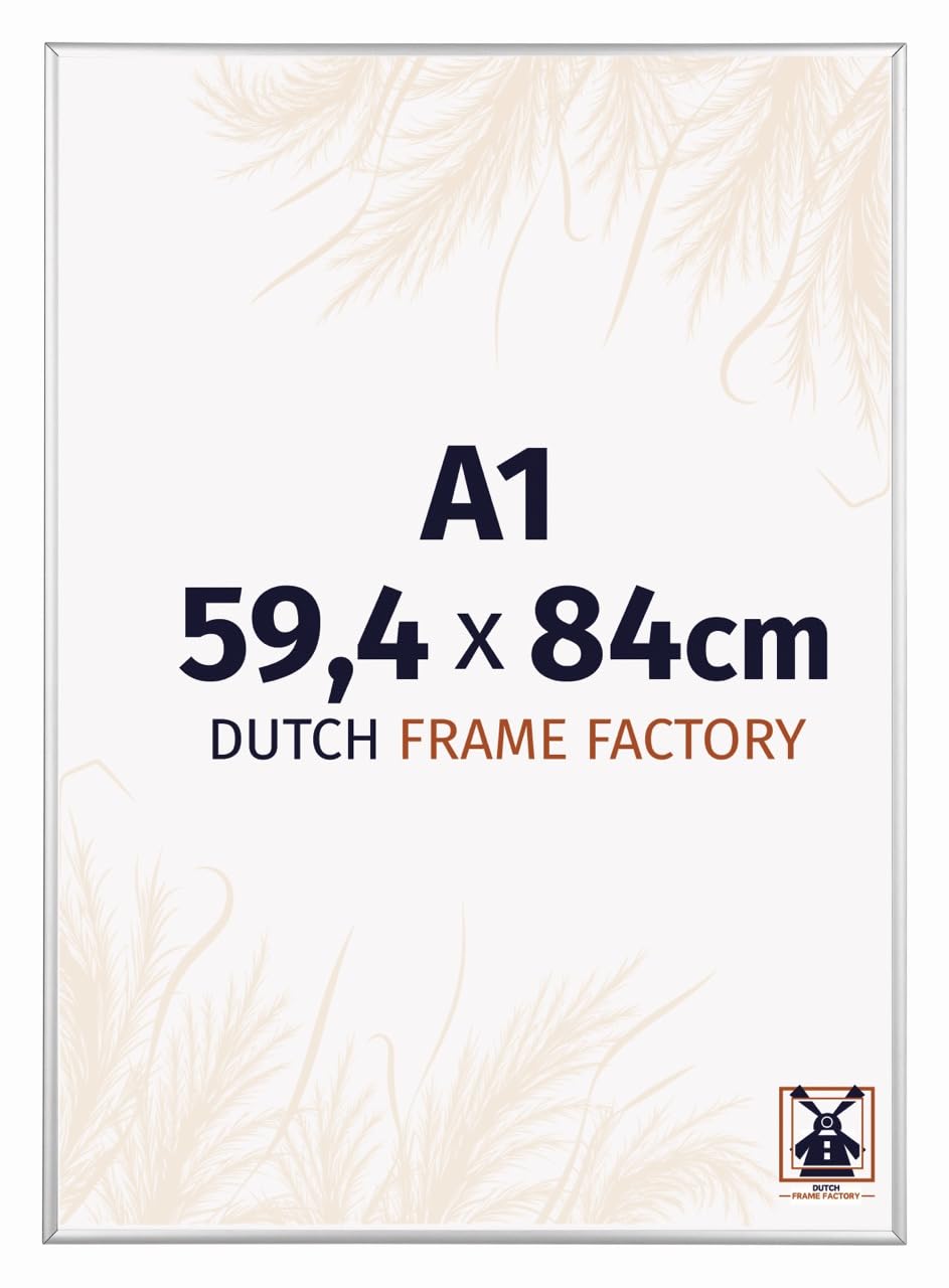Dutch Frame Factory - Picture frame DIN A1 59,4x84 cm - Silver High Gloss - Aluminium Picture frame with Antireflex Acrylic glass - Photo frame DIN A1 59,4x84 cm - Kampen โ image 1
