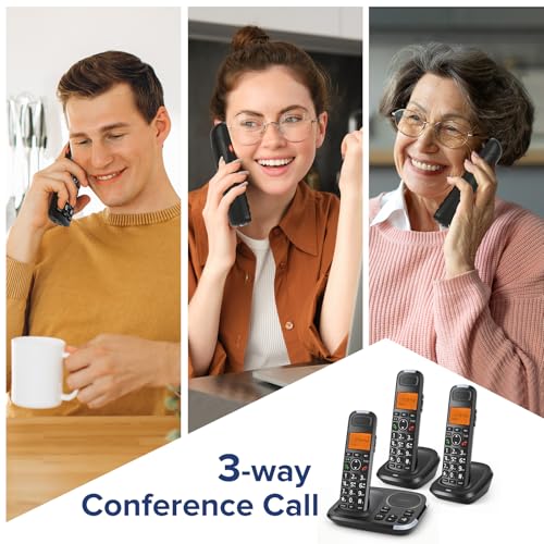 Sistema telefónico inalámbrico ORNIN D1015 con 3 teléfonos miniatura 7