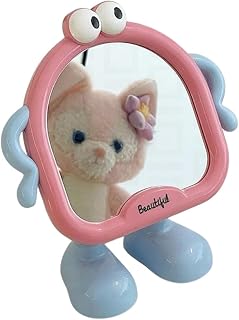 Pack of 3 Cute Cartoon Aesthetic Table Mirrors | Portable Mirror with Stand | Funny Character Design Dressing Mirror | Des... Price In India