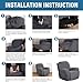 H.VERSAILTEX Super Stretch Recliner Couch Covers Chair Cover Form Fitted Non Slip Reclining Slipcovers for Standard Large Recliner, Soft Thick (1 Pack, Grey)