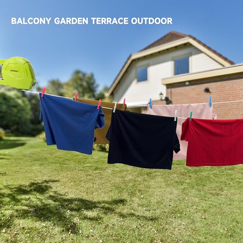 Corde à linge rétractable 30m double bobine pour stopper l'encombrement