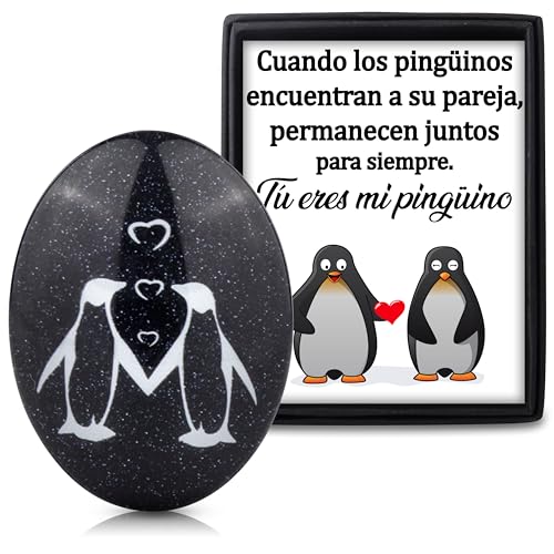 Rebundex Regalo Aniversario Pareja Regalos San Valentin Hombre Mujer, Regalo Novio Regalo Novia Piedra Pingüino Regalos Originales para Hombre Mujer Cumpleaños Navidad