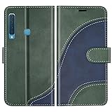 BoxTii Cover per Galaxy A9 2018, Custodia in PU Pelle Portafoglio per Samsung Galaxy A9 2018, Magnetica Cover a Libro con Slot per Schede, Verde