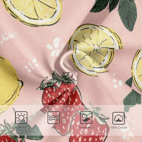 Wusikd Strawberries Lemons Boys' Underwear Cotton Pink Boys Briefs Soft Toddler Underwear 2T3