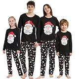 Vozanet Famliy Matching Pajama Sets With Santa Claus Patterns Christmas Sleepwear Jammies for Men Wo