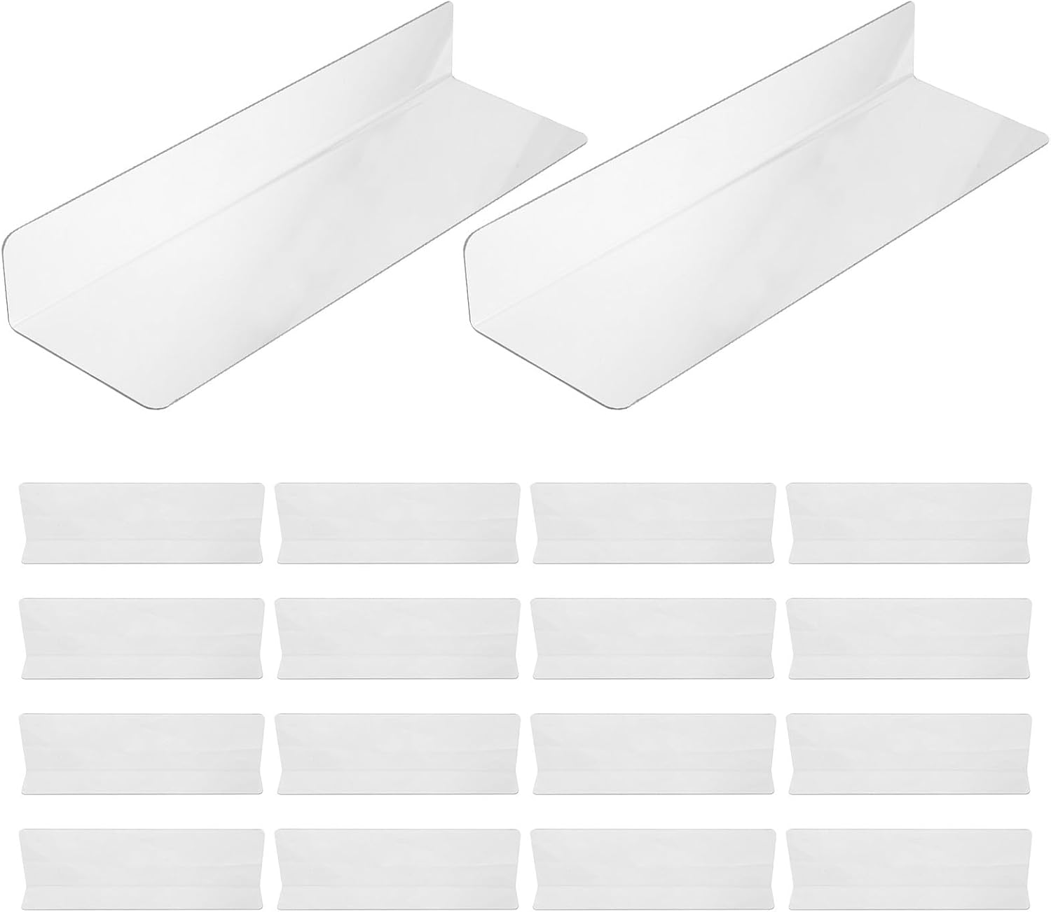 Zerodeko 20pcs 20cm Plastic Shelf Dividers – Transparent L-Shaped Organizers for Supermarket Shelves, Cabinets, Pantry, and Retail Display 7. 9 × 4. 7 × 1. 6 in