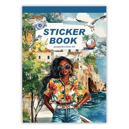 Prstincol 326Pcs Black Girl Themed Planner Stickers Book People Stickers for Junk Journal Kit 40 Sheet Scrapbook Supplies with Washi Tape for Planners Bullet Journal Mixed Media Art