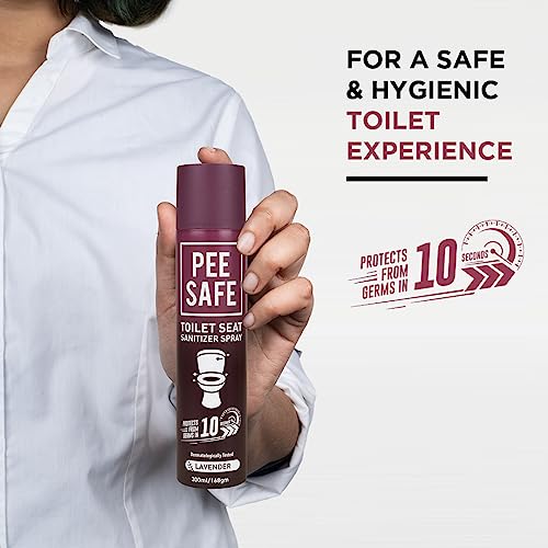 Image of PEESAFE Pee Safe Toilet Seat Sanitizer Spray (300ml) - Lavendar | Reduces The Risk Of UTI & Other Infections | Kills 99.9% Germs & Travel Friendly