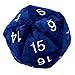 Ultra Pro E-85856 D20 Dés Fantaisie en Peluche Bleu avec Chiffres argentés