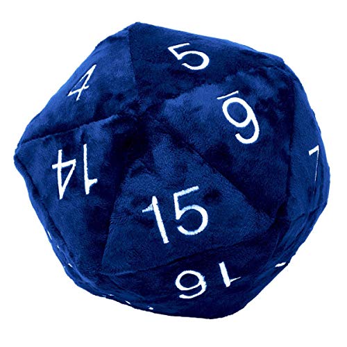 Ultra Pro Jumbo D20 20-Sided Dice Plush (Blue w/ Silver Numbering)