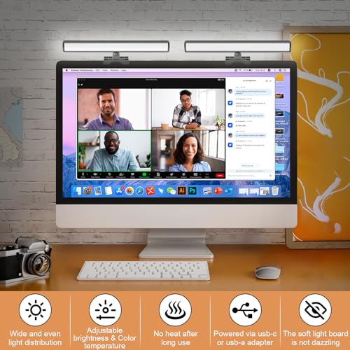 Iluminación de videoconferencia USB con brillo ajustable y temperatura de color variable 4