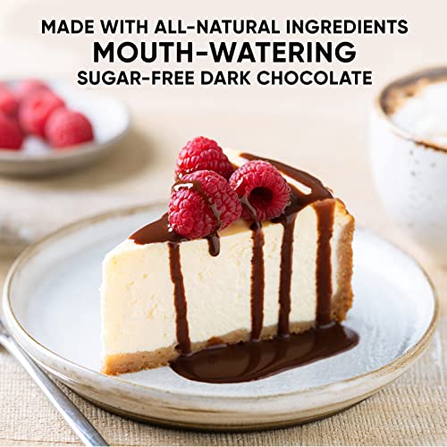 King's Cupboard Sugar Free Dark Chocolate Sauce - The Perfect Hot Fudge Sauce For Topping Ice Cream & Desserts, Chocolate Coffee Drizzle, Fondue, Ganache - Gluten-Free, All Natural 10 Oz, Pack 4 #TOP2