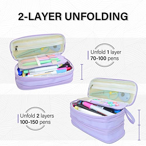 Sonuimy Large Capacity Pencil Pen Case Bag Pouch, Perfect For Girls And Adults, Big Pencil Cases With Cute Aesthetic Design - Professional Organizer For Storage Pens Pencile Cases- Purple #TOP1