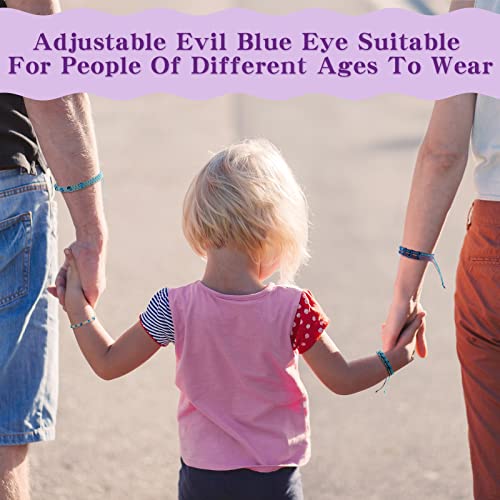 Hicarer 8 Pieces Evil Eye Beaded Bracelet Adjustable Blue Evil Eye Rope Bracelets Kabbalah Protection Friendship Bracelet Hand Woven Turkish Lucky Protection Bracelets for Women Men4