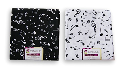 Creative Cuts Music Notes Fat Quarters Bundle - Black and White Pattern Theme Creative Cuts Music Notes Fat Quarters Bundle - Black and White Pattern Theme