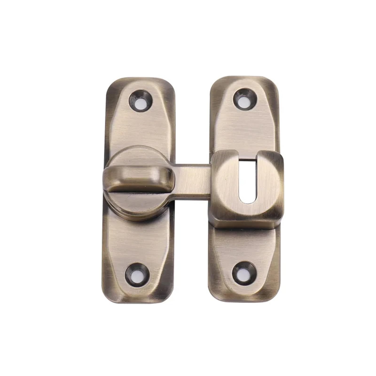 WPOIYHGBY 90°/180° Buckle Door Sliding Latch Lock Hasp Bolt Free Punching 1Pcs(Bronze)