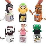 Gtzzot Italian Brainrot Clicker Fidget Keychain with Sound and LED Light - Tralalero Tralala Shark, Tung Tung Tung Sahur, Ballerina Capuchina | Stress Relief Toy for Adults(6pcs-All)