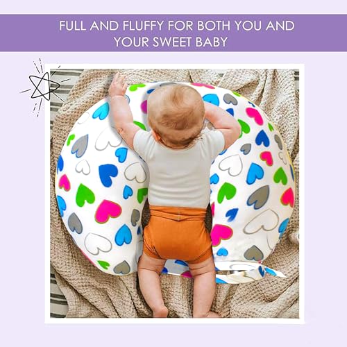 Image of VParents Multipurpose Baby Feeding Nursing Cum Maternity Pillow for New Born Cotton, Recommended for Maternity, Nursing, Medical Daisy (Blue) 110250
