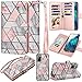 Takfox Galaxy S20 FE 5G Case, for Samsung S20 Fan Edition / S20 FE 5G Wallet Case, with Credit Card Holder Slots Folio Flip PU Leather [Kickstand] Detachable Magnetic Hard Phone Case & Strap-Marble