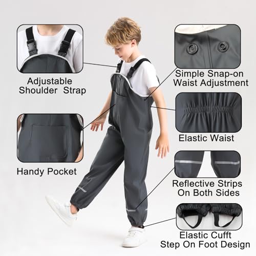 Image of Kids Unisex Rain Pants, Green, Size 2-9 Years