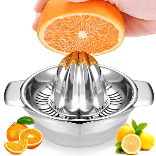Presse-Agrumes Manuel 300ML en Inox – Presse Citron et Orange – Extracteur de Jus à Rotation – Outil Professionnel pour Citrons, Oranges, Agrumes