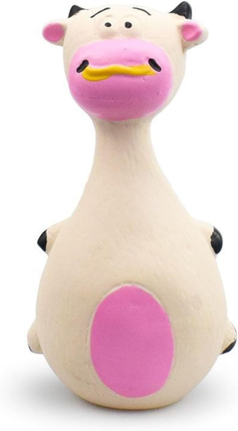 Juguete Mordible Sonoro para Perro Diseño Vaca, de Látex, para Limpieza Dental