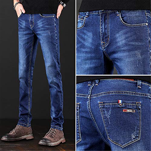 Andongnywell Men's Elastic Slim fit Pencil Jeans Trousers Man's Straight Leg Stretch Denim Pants Trouser4