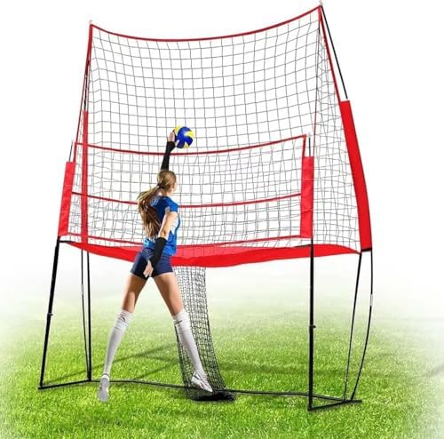 Adjustable Volleyball Training Net with Ball Return System for Team & Solo Practice - Ideal for Skill Development, Drills, and Enhanced Performance Training