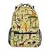 Zaino etnico africano per adulti e ragazzi College Laptop Spalla Daypack Viaggio Business Lavoro Computer Zaino Elefante Giraffa Animale, Etnico africano, taglia unica