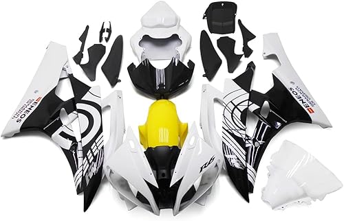 ALLTOOP Kit de carenado amarillo negro blanco apto para 2006 Yamaha YZF R6 2007 ABS inyección de plástico R6 06 07 carrocería