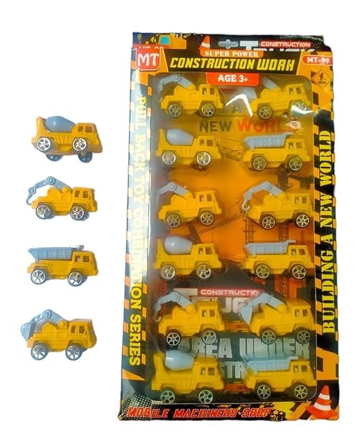 Manos Unbreakable Mini Excavator Construction Bulldozer Long Crane Engineering Vehicle Set of 12 Building Vehicle Engineer Toys Model Pull Back Toy for Kids (Multi) (B0D339PF22) Amazon Price History, Amazon Price Tracker