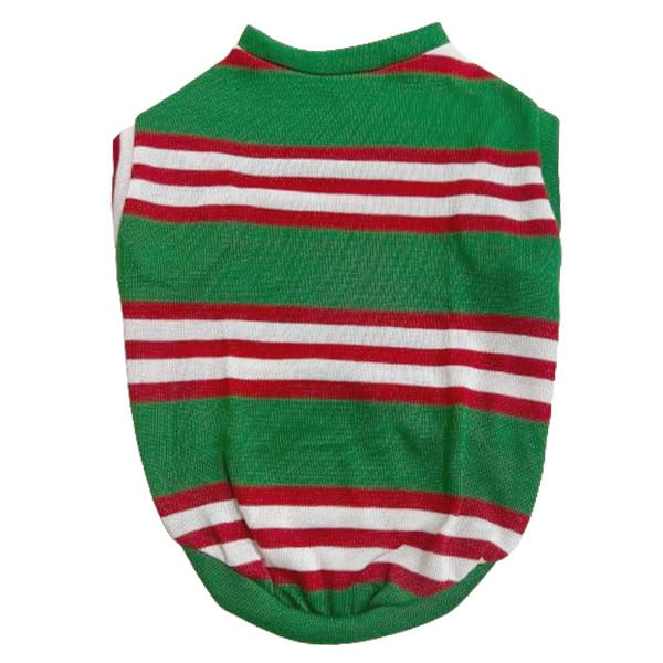 WAGZY Red-Green- White Striped Premium Dog, Puppy, Kitten and Cat Warm Winter T-Shirt | Sweater for Small Breeds (12" XS) (B0CQVMCLFV) Amazon Price History, Amazon Price Tracker