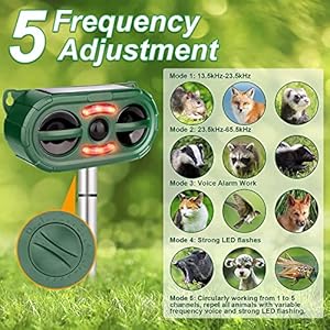 Outdoor solar powered animal repeller2024 new ultrasonic animal repellentultrasonic squirrels deterrent waterproof dog repellereffective solar cat repellent with motion sensor for yard garden farm   cucciolini doodles