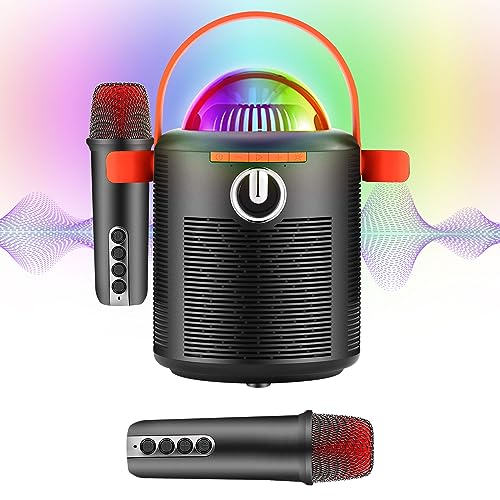 Karaoke Profesional, ALPOWL Altavoces de Karaoke Recargables de 17W, con Dos Mini Microfono Karaoke,...