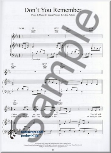 Adele - 21 - Songbook Klavier, Gesang & Gitarre Noten [Musiknoten]