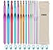 Price comparison product image OWill 24-Piece Multicolor Aluminium Crochet Hook Set, 14 Sizes, Comfortable Handles, Ideal for Beginners & Arthritic Hands