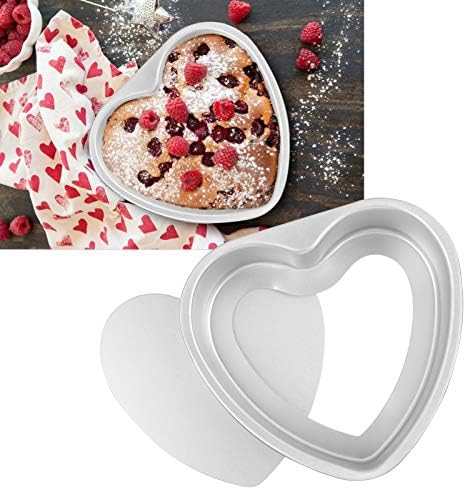 Heart Cake Tin, Heart Cake Pan Deep Aluminum Heart Cake Pan Non Stick Heart Shaped Cake Pan with Removable Bottom Cheesecake Pan