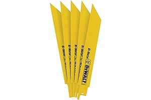 DEWALT 6-Inch 24 TPI Bi-Metal Reciprocating Saw Blades - Built for Durability and Cutting Efficiency