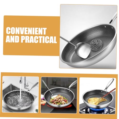 KICHOUSE Stainless Steel Omelette Pan Omelet Maker Clad Frying Pan Induction Stove Wok for Electric Gas Stove Easy to Clean