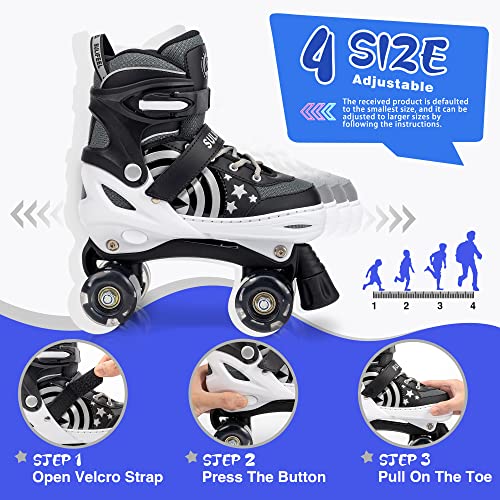 image for SULIFEEL Rainbow Unicorn 4 Size Adjustable Roller Skates for Girls Boy