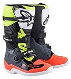 Alpinestars 2015017-9058-6 Youth Tech 7S Motocross Boot, Dark Gray/Red/Yellow, 6
