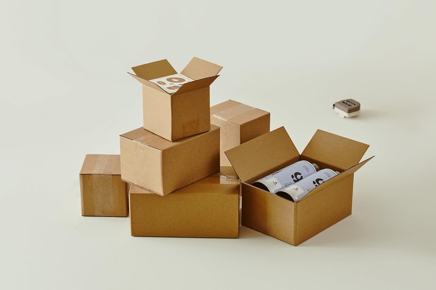 Paquete de 25 cajas de envío pequeñas de 9 x 6 x 4 pulgadas, cajas de cartón kraft para pequeñas empresas, fácil montaje para correo, mudanza, embalaje y almacenamiento