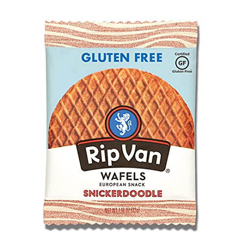 Rip Van Wafels Gluten-Free Stroopwafel - Snickerdoodle - Healthy Gluten-Free Snacks - Non-GMO Snacks - Low Sugar (6g) - Low Calorie Snack - 12 Count