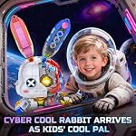 Mechanical Bunny Building Set for Adults, 1377PCS Creative Rabbit Animal Building Block Model with Display Stand Punk Style Animal Collection Toy Home Decor Gift for Adults Teens Boys Girls 14+