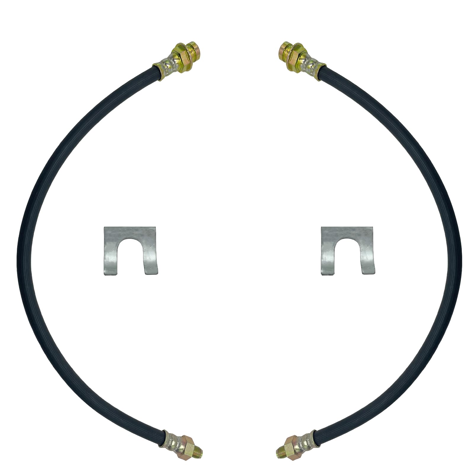 2Pack 18 Inch Premium Universal Brake Hose Flexible Rubber Brake Line, 3/8" - 24 Male to 3/8" - 24 Female, Sturdy, Easy to Install Brake Line Kit
