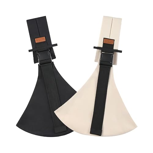 Paquete de 2 portadores para bebé, portabebés, ligero, portátil, diseño ergonómico, apto para viajes, seguros y seguros (negro + beige)